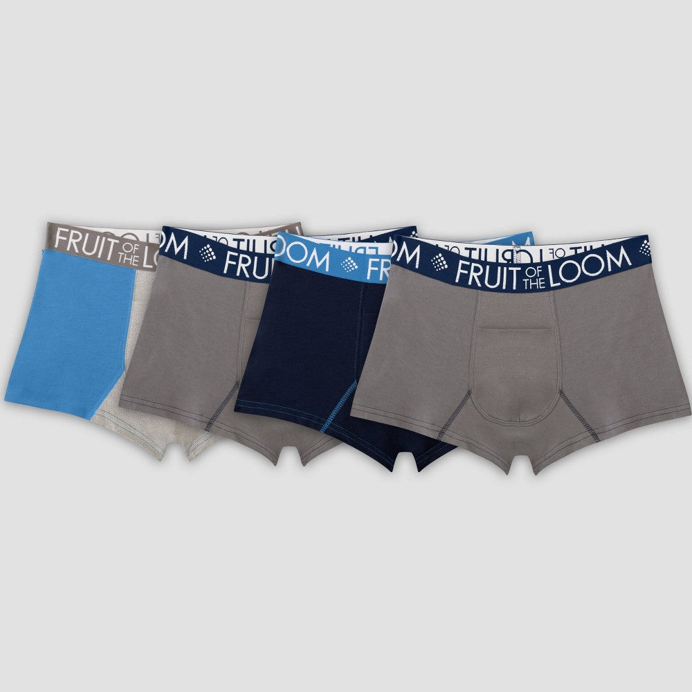 Fruit of the Loom Men's Performance Short Leg Boxer Briefs 4-Pack – Assorted Colors (Medium 32-34)