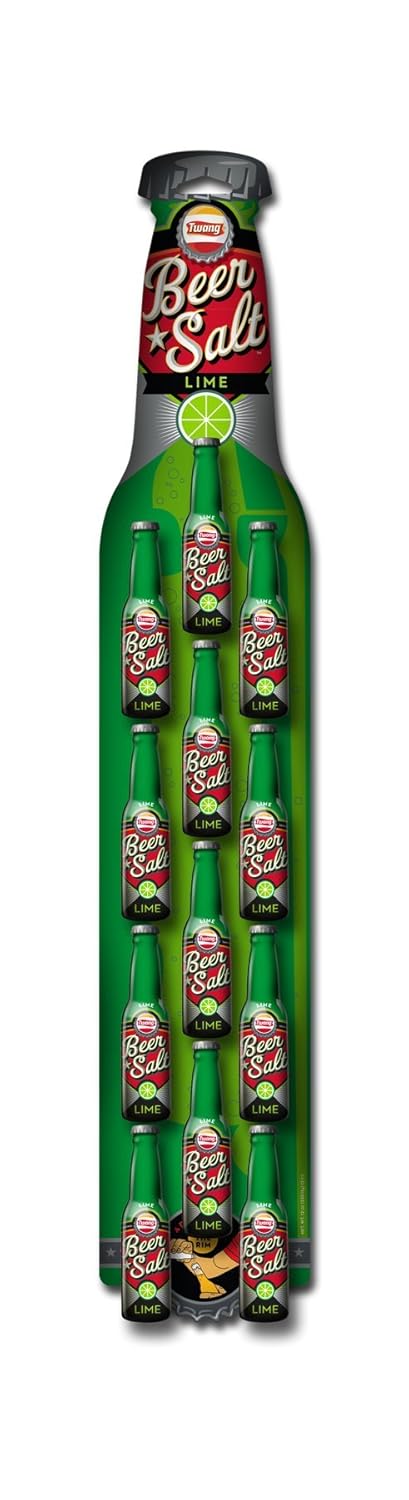 Twang Flavored Beer Salt, Lime, 1.4 Ounce Mini Bottles (12 Count Clip Strip)