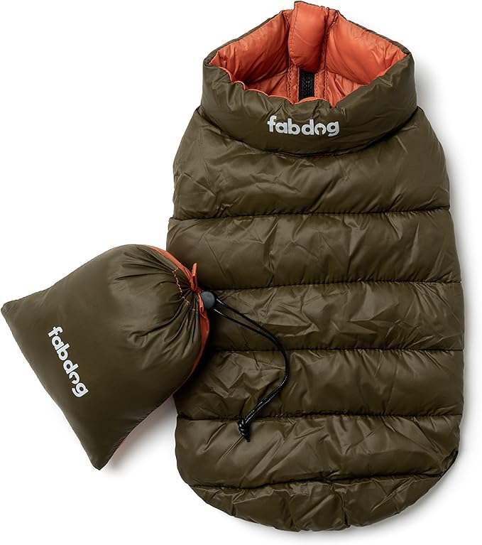 Fabdog Pack N' Go Reversible Puffer Olive/Orange 20"