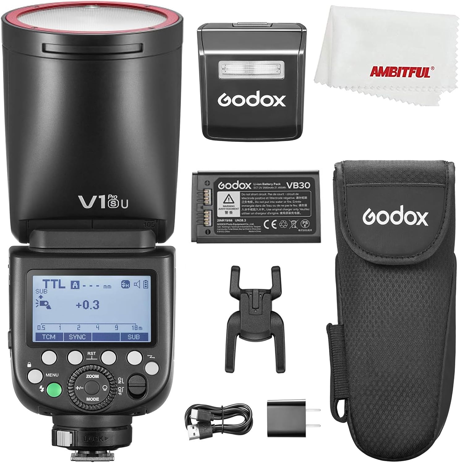 Godox V1 Pro S TTL Round Head Flash for Sony V1Pro-S + Battery + Charger - Brand New