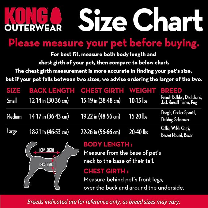 KONG Packable Rain Jacket for Dogs – Medium – Red