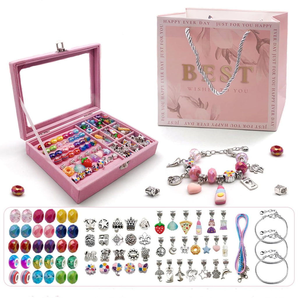 Athena’s Elements DIY Charm Bracelet Making Kit for Girls – 67PCS Jewelry Craft Set