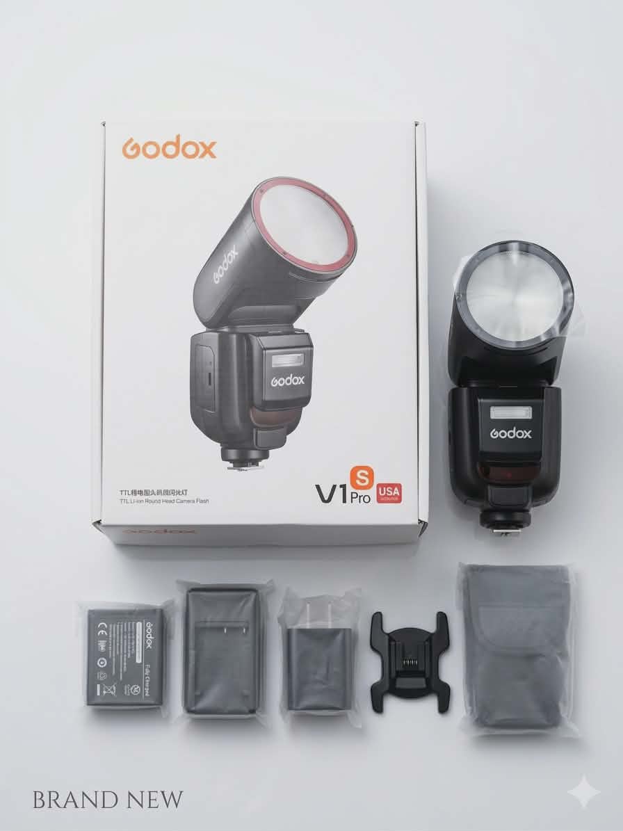 Godox V1 Pro S TTL Round Head Flash for Sony V1Pro-S + Battery + Charger - Brand New