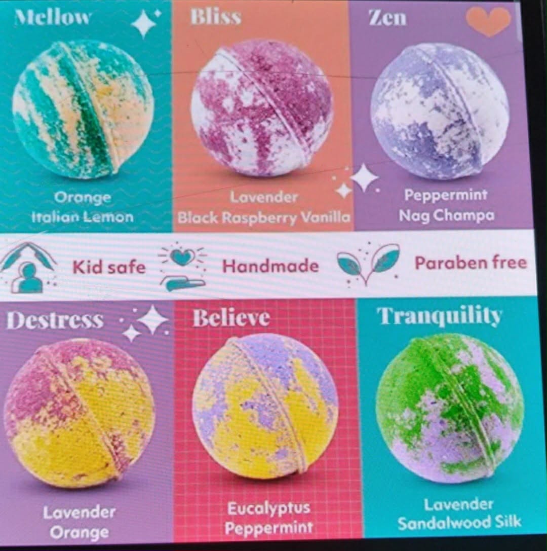 Bubbly Belle 12 Giant Handmade Bath Bombs 5oz Each - Assorted Scents - New in Box