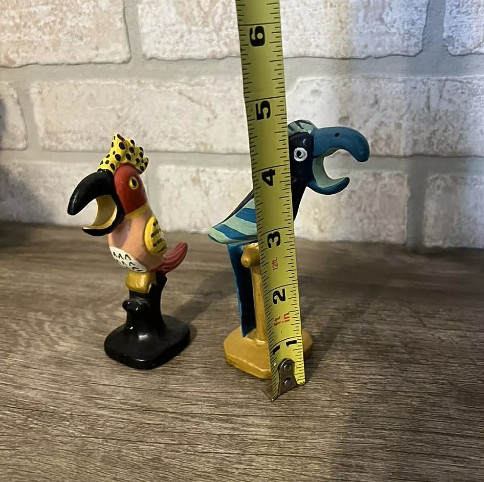 Cast Iron Parrot & Toucan Bottle Openers - Colorful Tropical Bird Figurines Set of 2