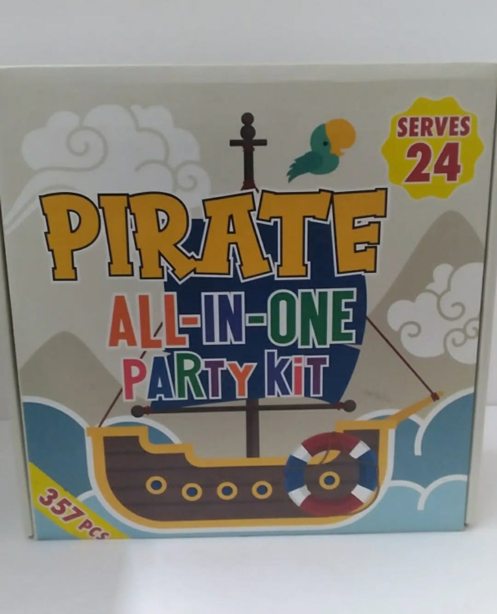 Pirate All-in-One Party Kit for 24 People - 357 Pieces Ahoy Matey Birthday Supplies - New