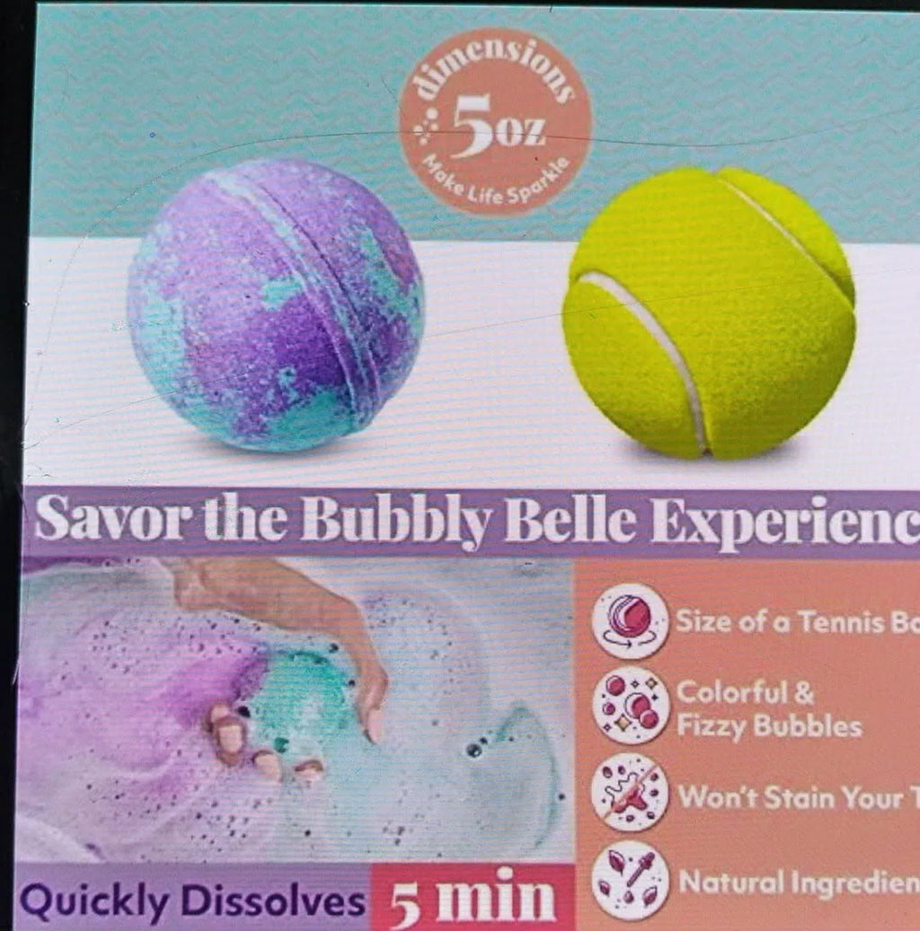 Bubbly Belle 12 Giant Handmade Bath Bombs 5oz Each - Assorted Scents - New in Box