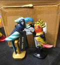 Cast Iron Parrot & Toucan Bottle Openers - Colorful Tropical Bird Figurines Set of 2