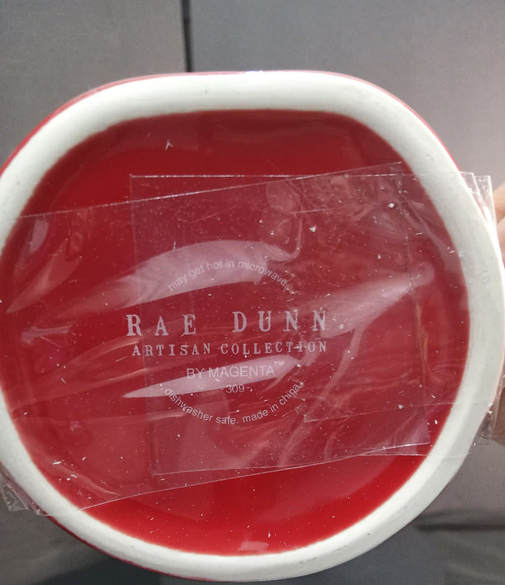 Rae Dunn “LUV YA” Valentine Mug with Heart Lid – Red Ceramic Mug