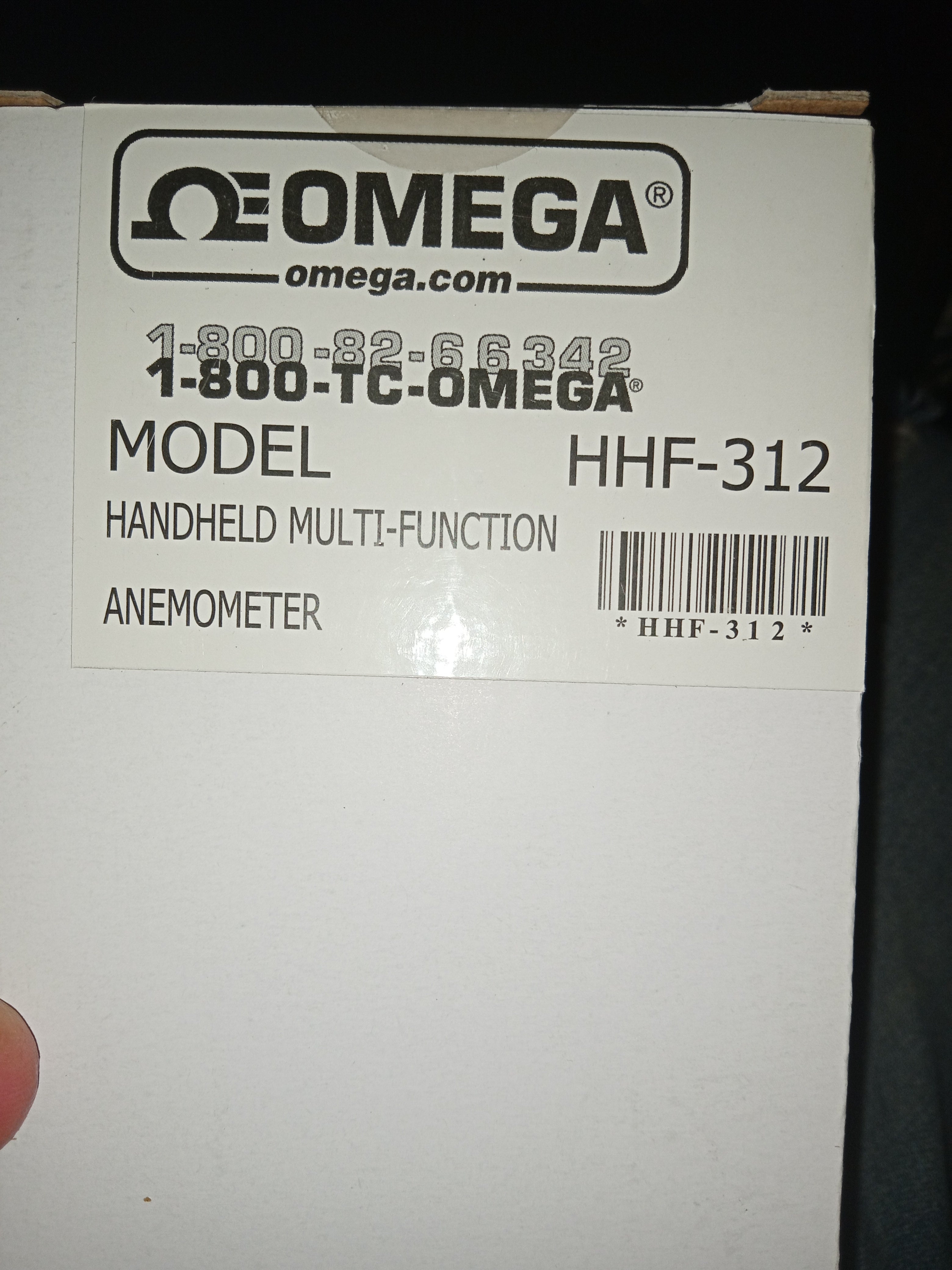 Omega HHF-312 Handheld Multi-Function Anemometer Temp Humidity NEW SEALED