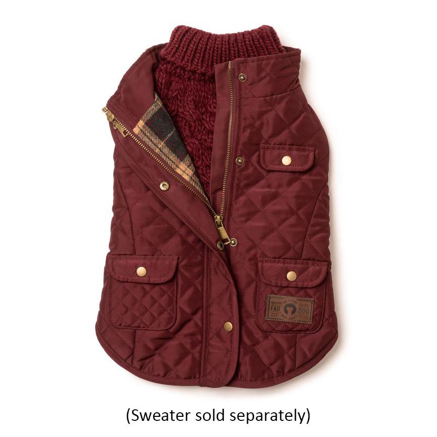 Fab Dog Quilted Barn Coat - Burgundy - Size 16