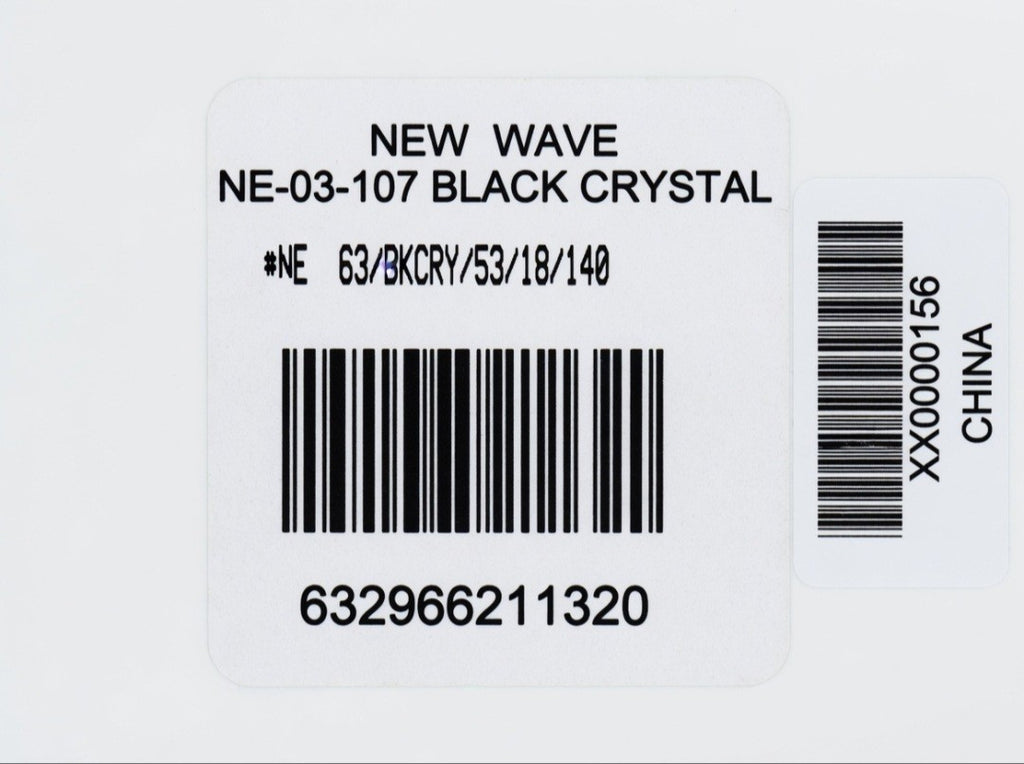 New Wave NE-03-107 Black Crystal Sunglasses - Rectangular Sport Style (Unisex)