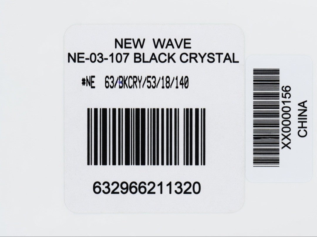 New Wave NE-03-107 Black Crystal Sunglasses - Rectangular Sport Style (Unisex)