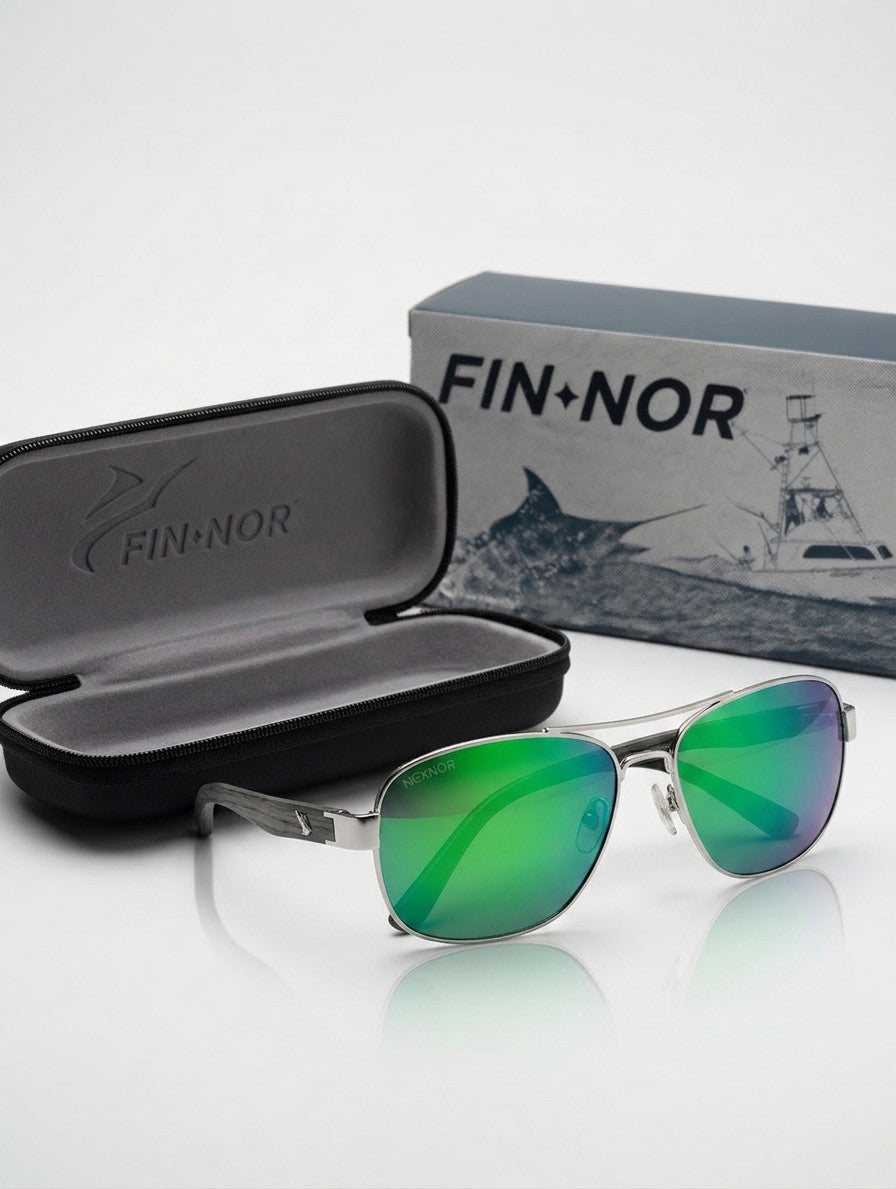Fin-Nor SAN 035 GMCP Polarized Sunglasses - Sands Pur Silver / Matte Charcoal St