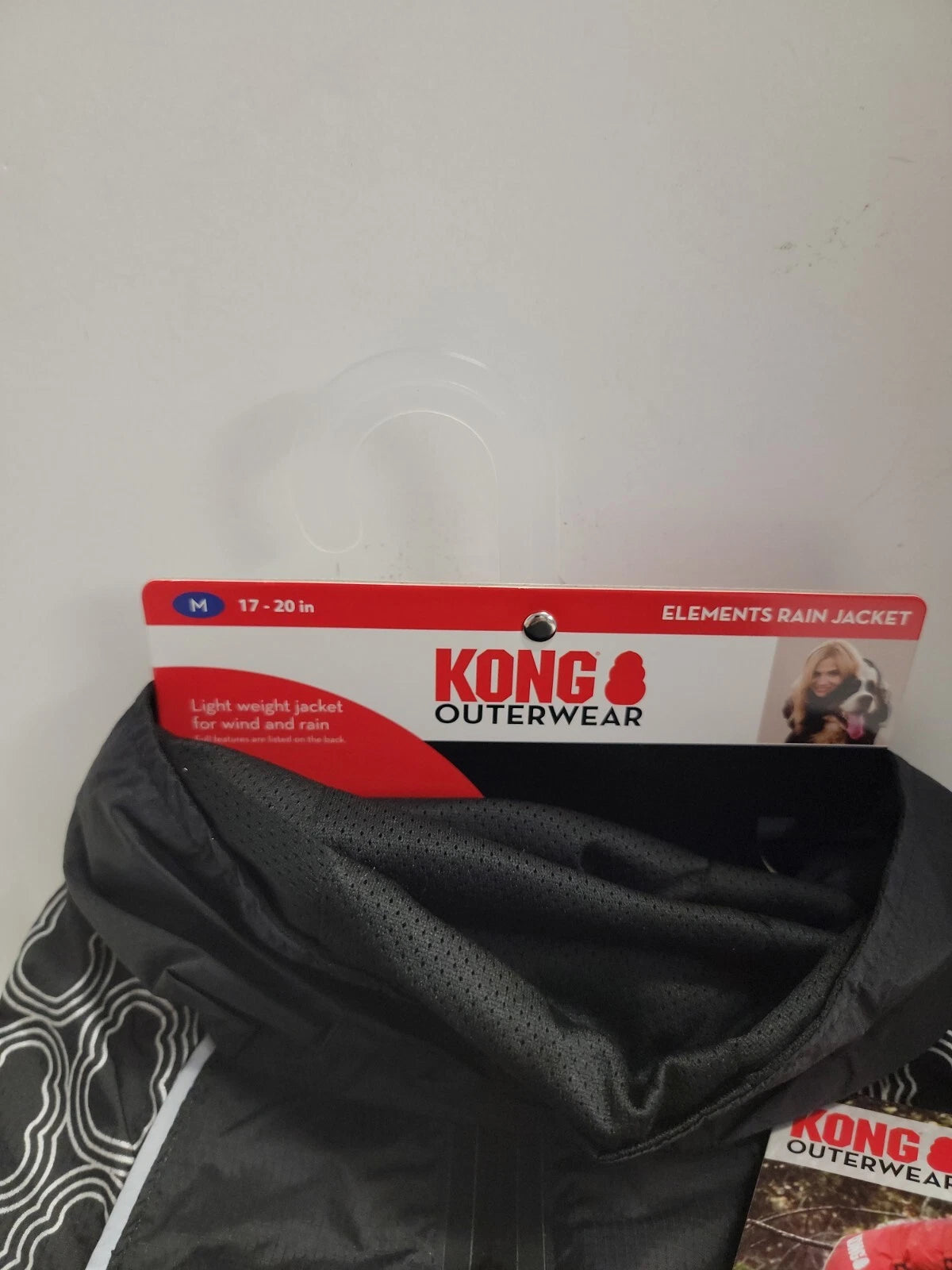 KONG Outerwear Rain Jacket Coat with Removable Hood – Medium – Black
