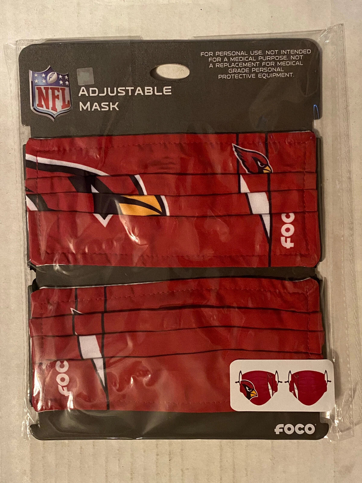 Arizona Cardinals NFL Adjustable Face Mask by FOCO - Red