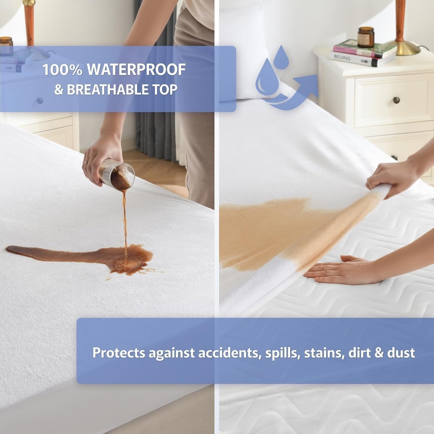 Ergo Bedding Ultimate Cotton Mattress Protector Queen Size Waterproof New