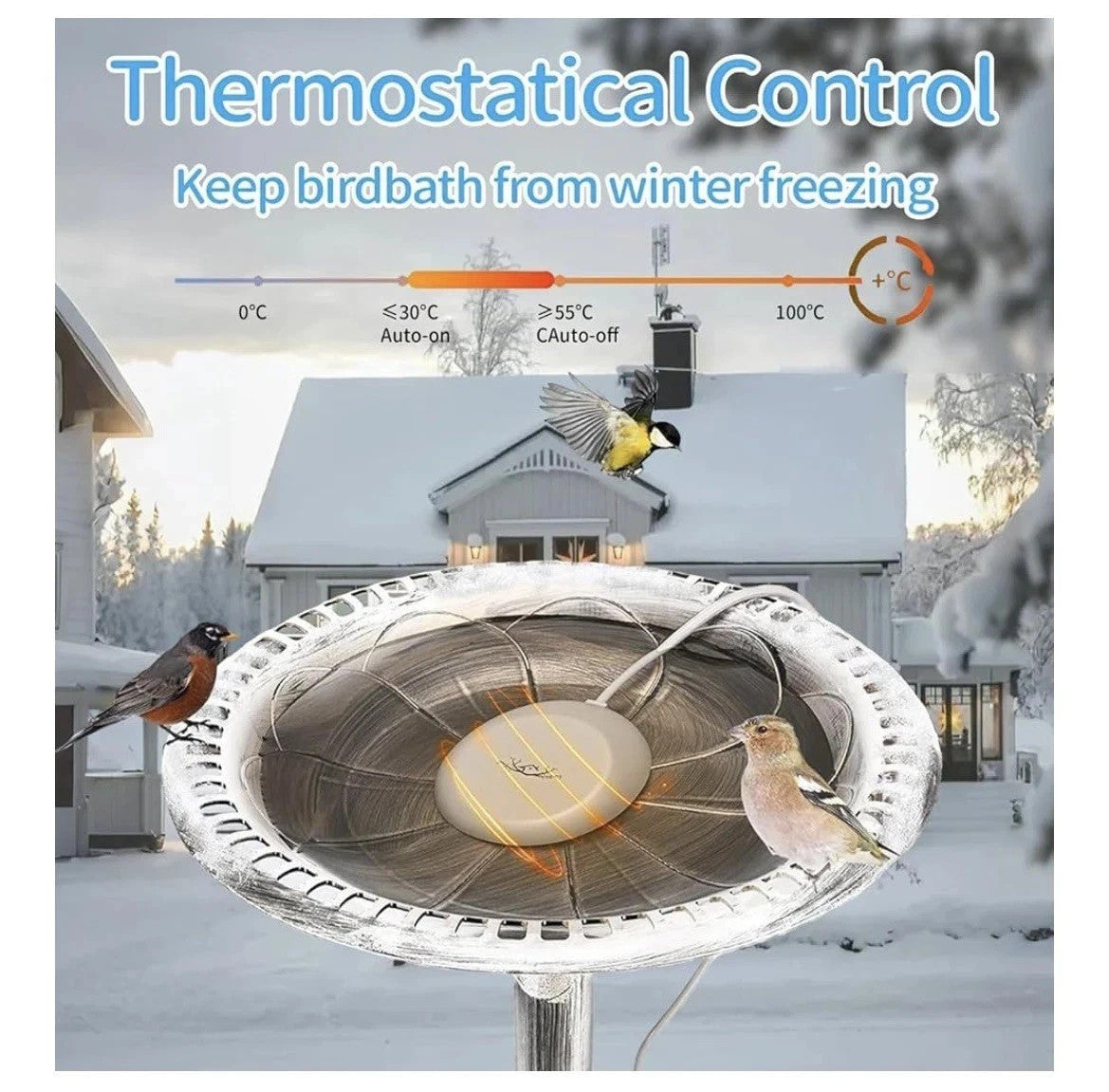 Winpull Bird Bath Heater TD-901 70W 120V AC Deicer Winter Bird Bath New