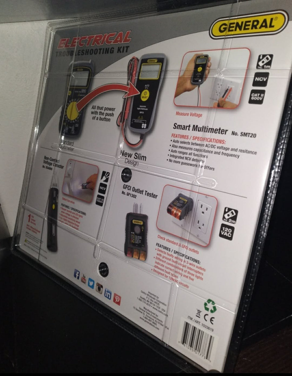 General Electrical Troubleshooting Kit Smart Multimeter + Voltage Tester + GFCI