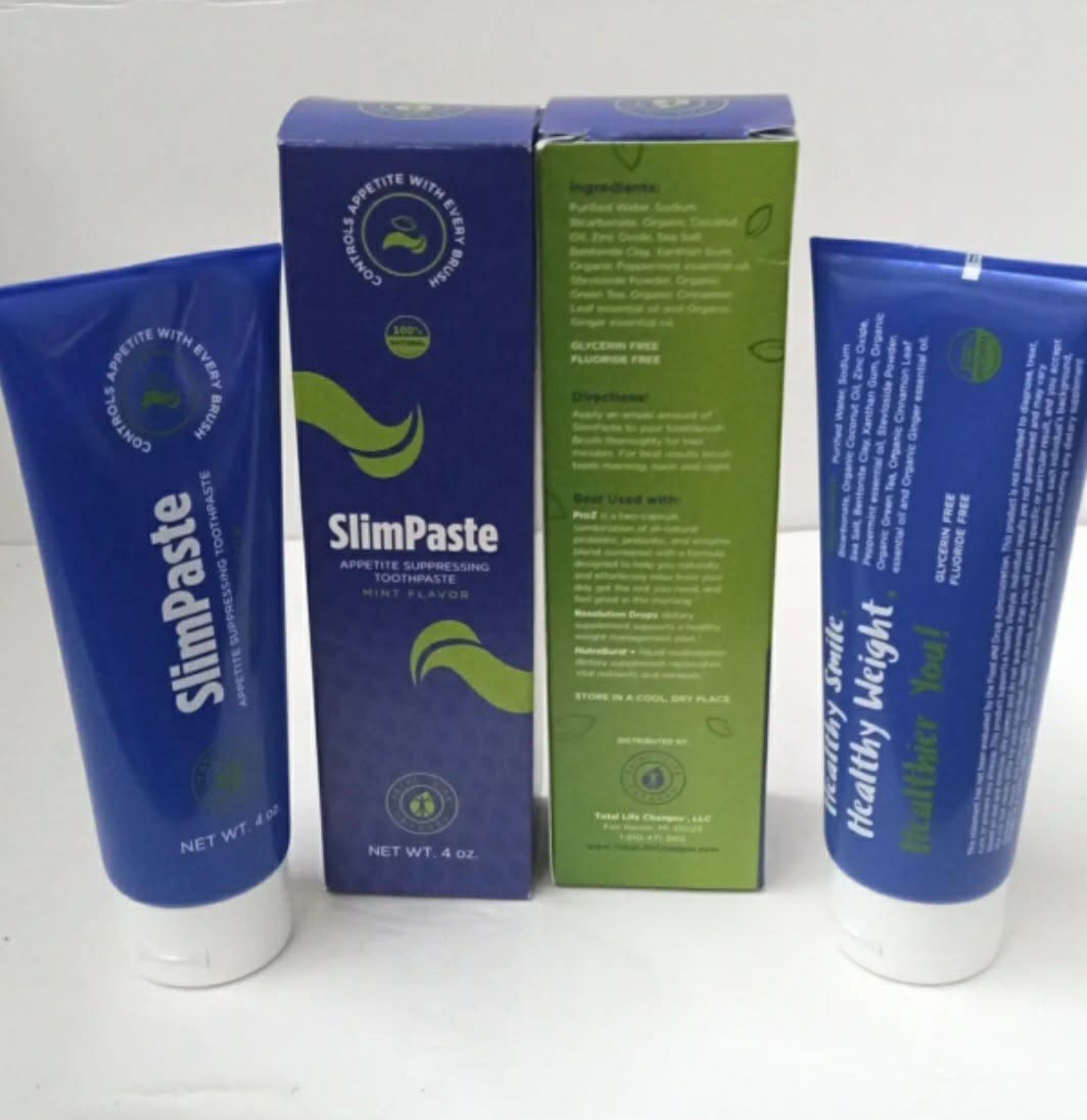 SlimPaste Appetite Suppressing Toothpaste Mint Flavor 4oz - 2 Pack Brand New